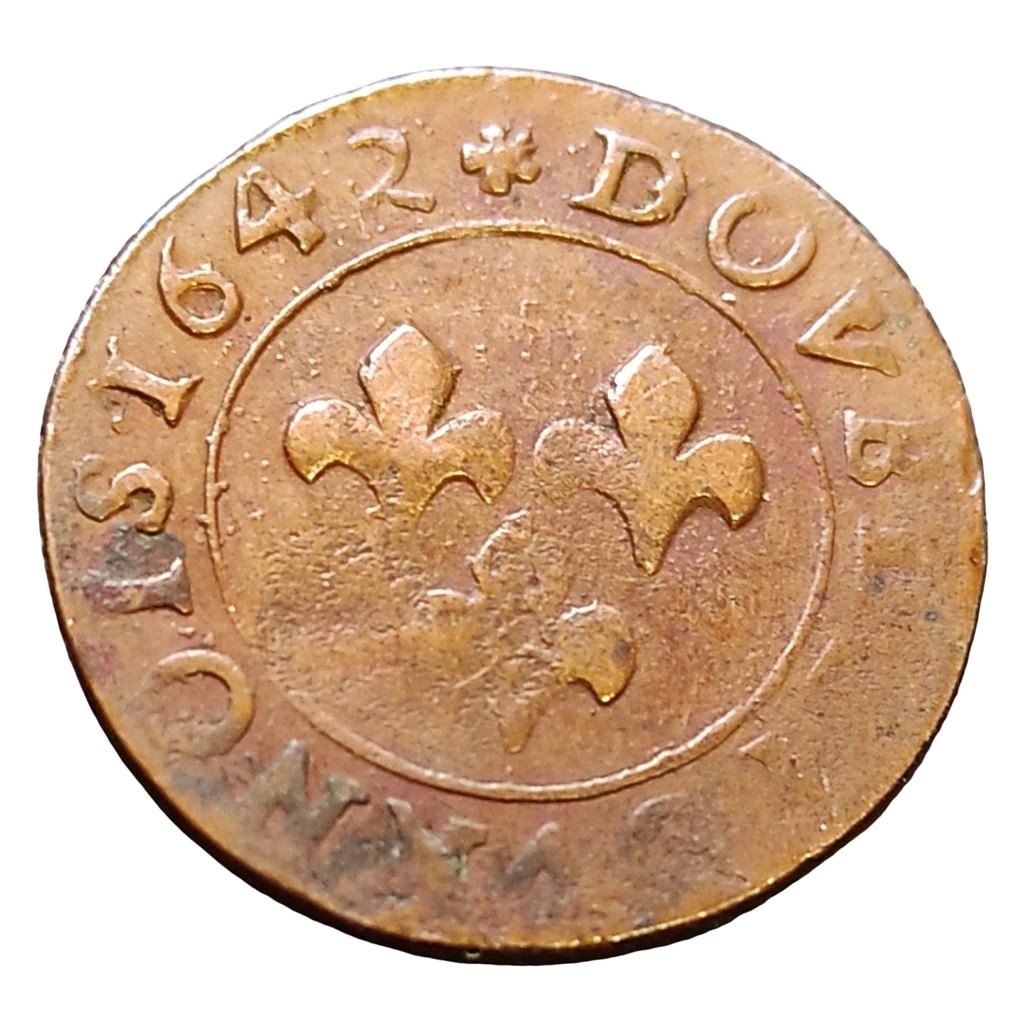 Principauté d'orange - Frédéric Henri de Nassau - Double Tournois - 1642 - 2.37 gr
