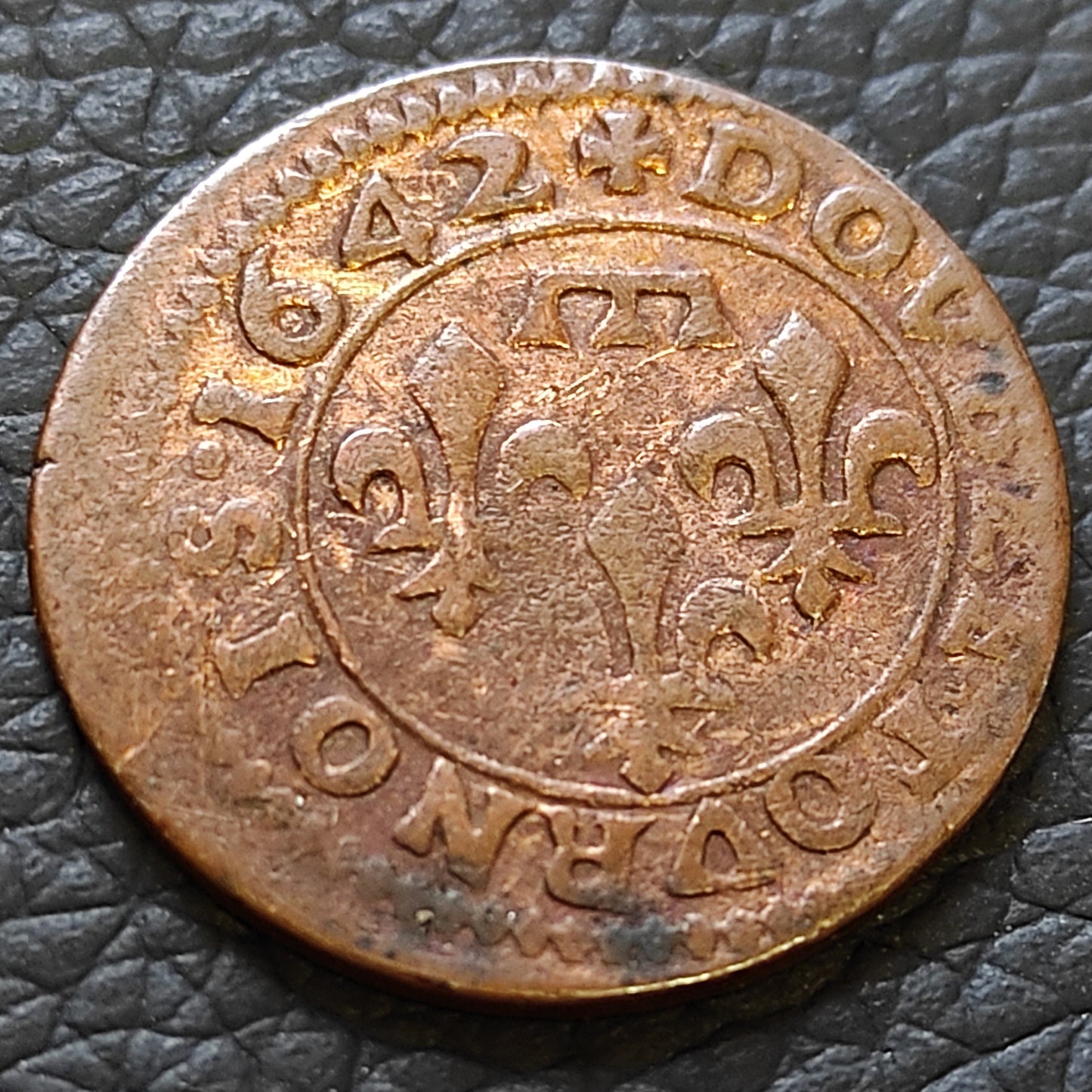 Principauté de Dombes - Gaston d'Orléans - Double Tournois - 1642 - 2.97 gr