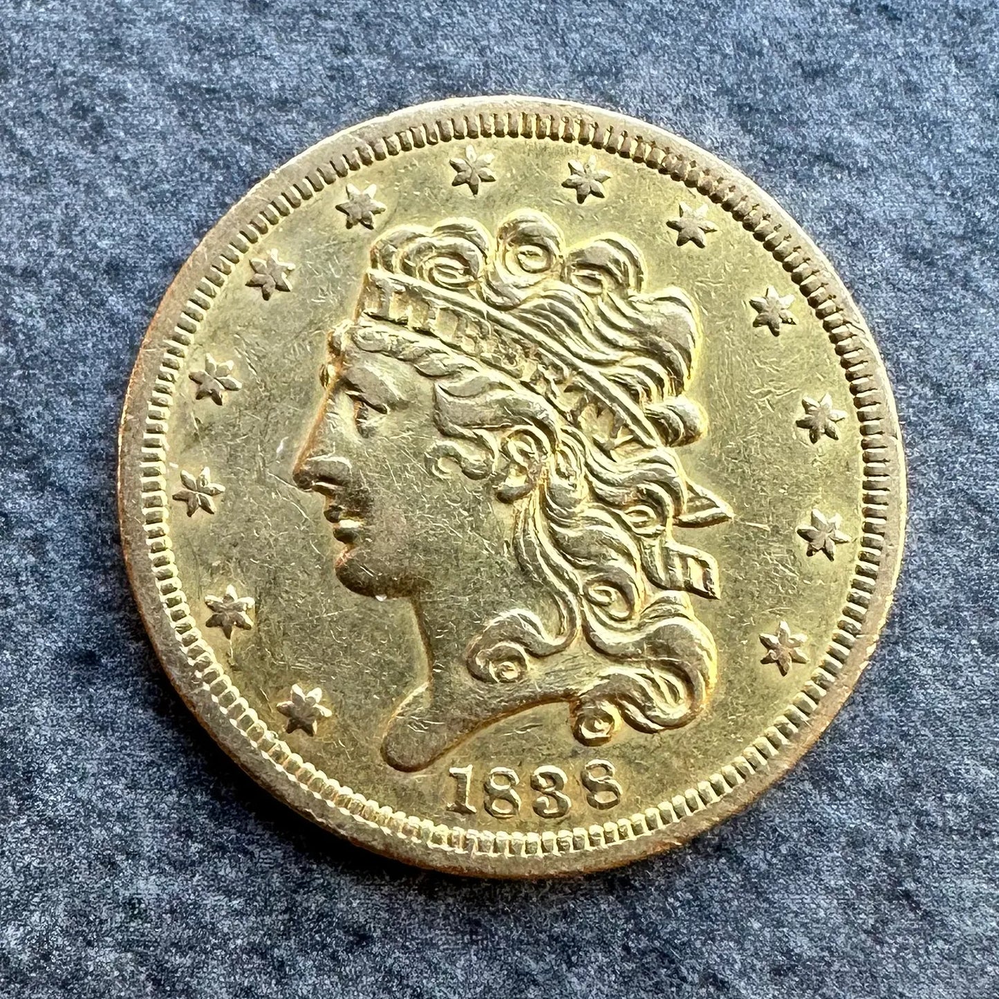 USA CLASSIC HEAD 5$ Or 1838 Five Dollars Philadelphia 8.30 gr