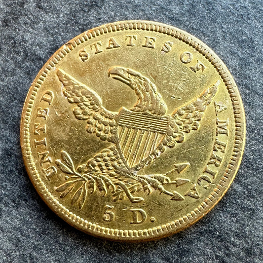 USA CLASSIC HEAD 5$ Or 1838 Five Dollars Philadelphia 8.30 gr