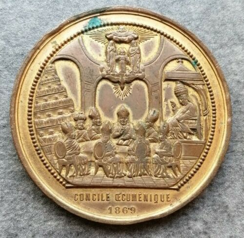 Medaglia Vaticano Pio IX 1869 Concile Oecuménique 51 mm 47.80 gr