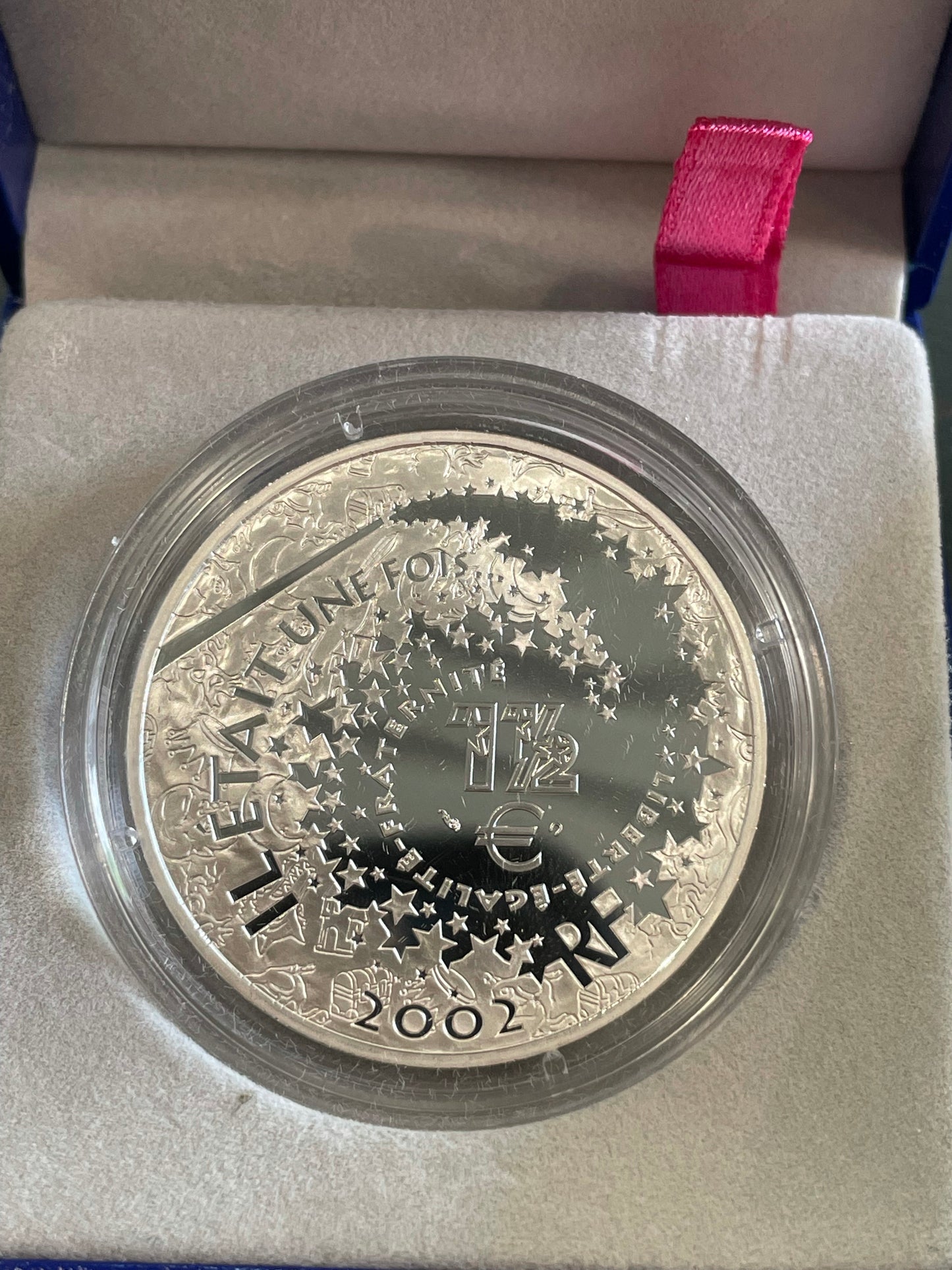 Monnaie de Paris 1€ 1/2 Argent BLANCHE NEIGE 2002 BE en couleur