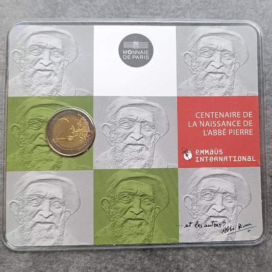 Monnaie de Paris Coincard 2012 2 euros Abbé Pierre