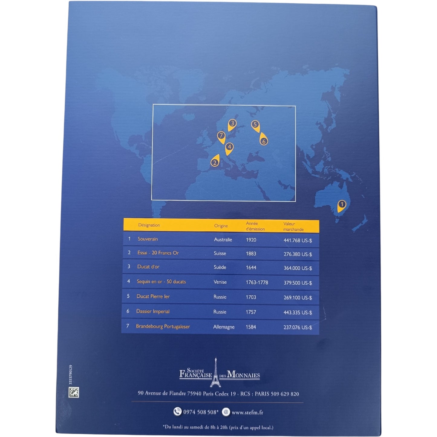 Coffret Îles Salomon 2018 7 pièces de 10 Dollars 1/100ème Once Or .999 BE