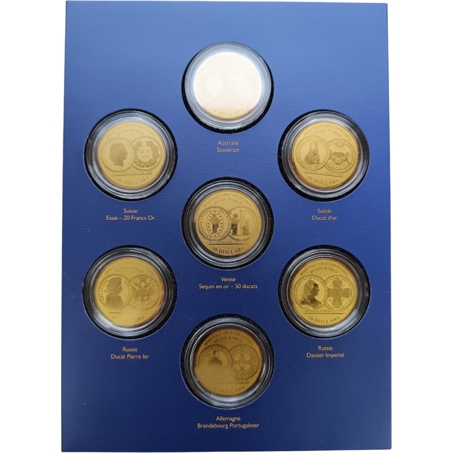 Coffret Îles Salomon 2018 7 pièces de 10 Dollars 1/100ème Once Or .999 BE