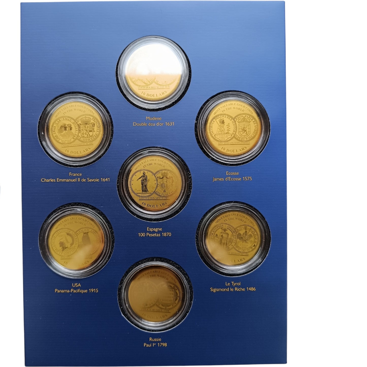 Coffret Îles Salomon 2019 7 pièces de 10 Dollars 1/100ème Once Or .999 BE