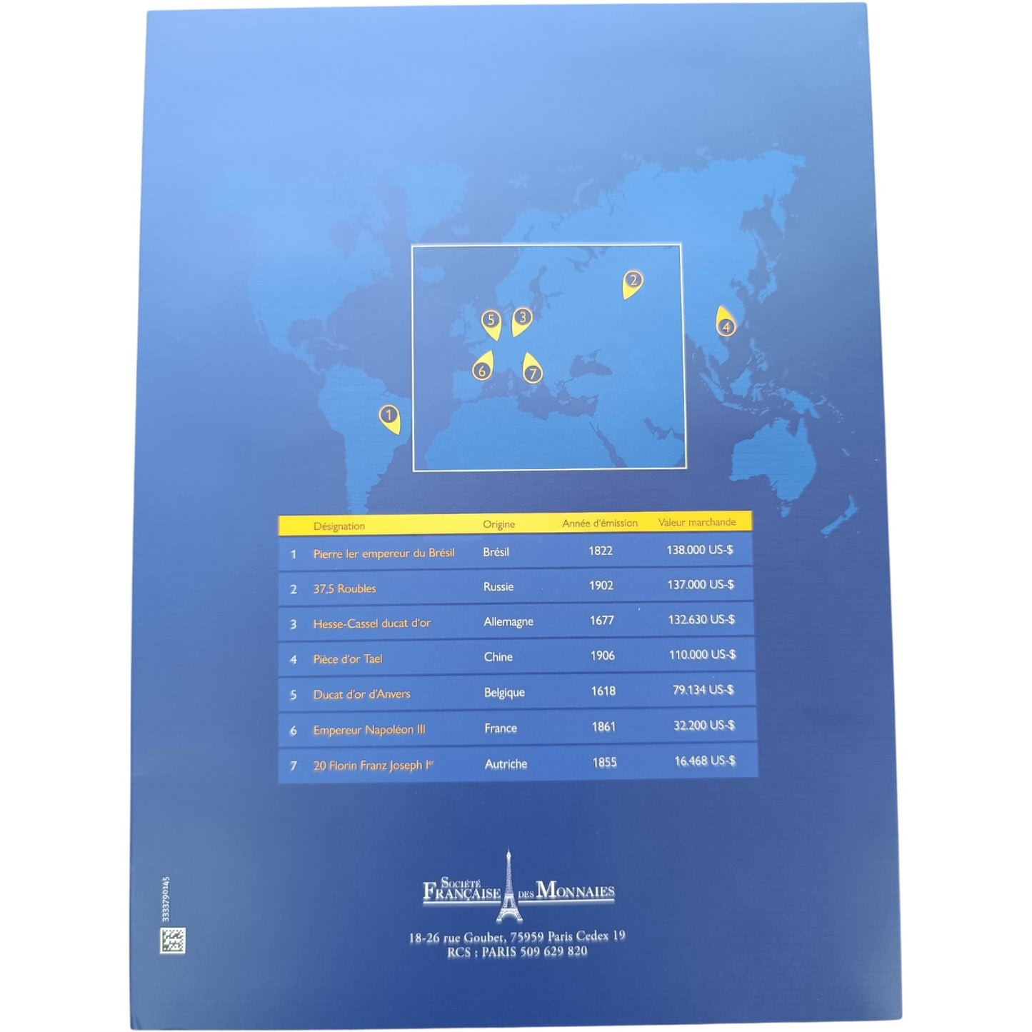Coffret Îles Salomon 2019 7 pièces de 10 Dollars 1/100ème Once Or .999 BE