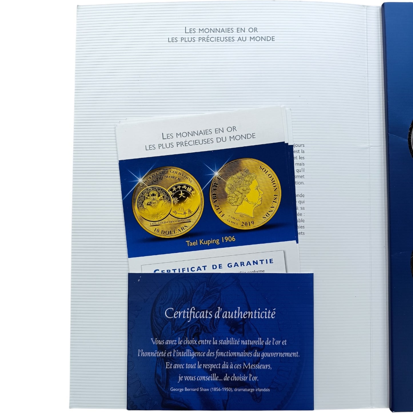 Coffret Îles Salomon 2019 7 pièces de 10 Dollars 1/100ème Once Or .999 BE
