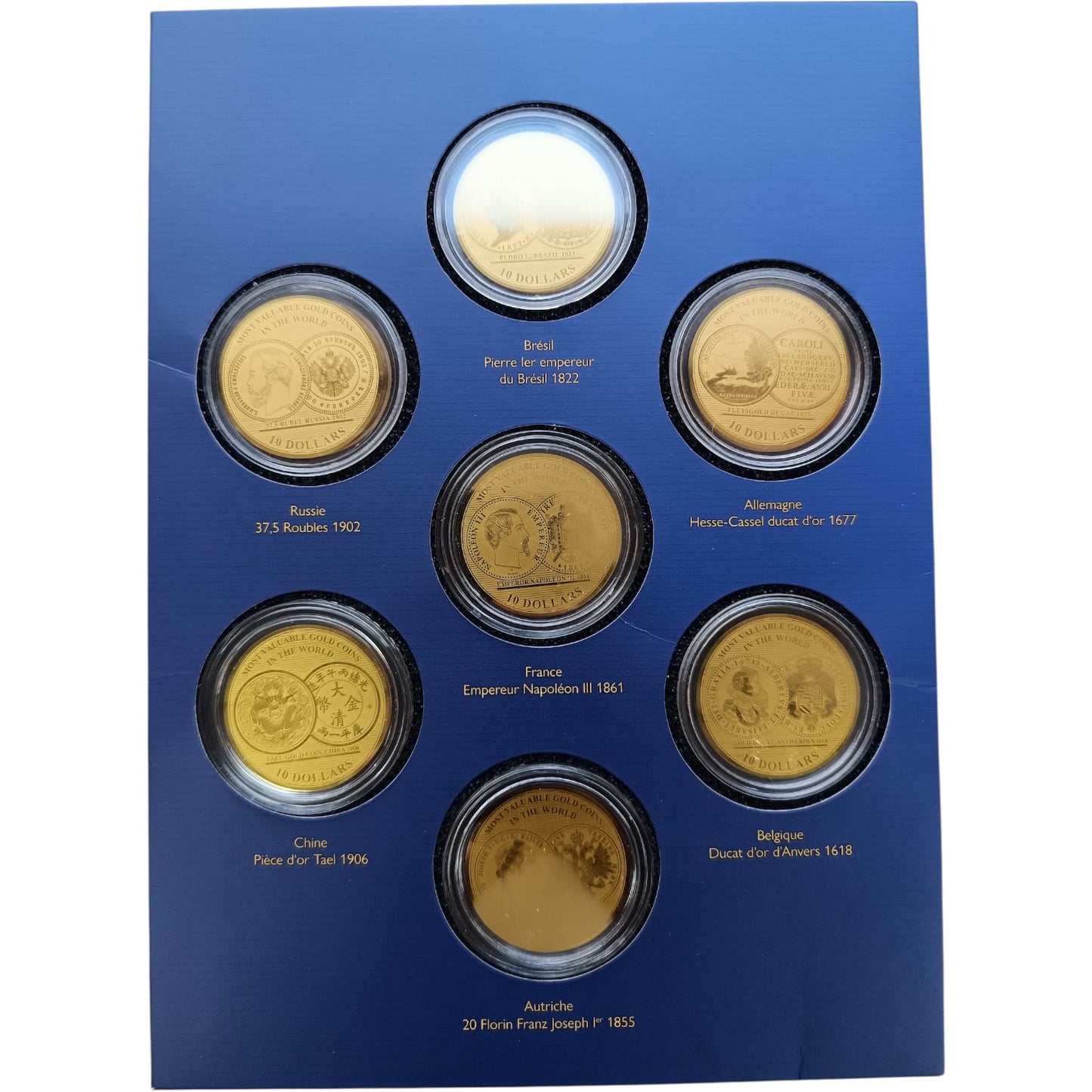 Coffret Îles Salomon 2019 7 pièces de 10 Dollars 1/100ème Once Or .999 BE