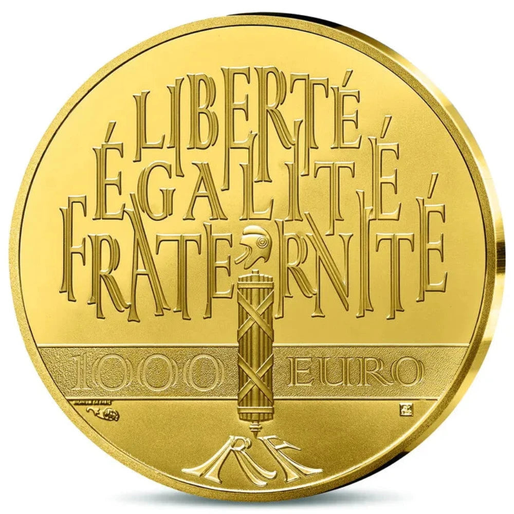 Monnaie de Paris 1000 Euros 2026 BU Le génie français génie de la liberté Or Dans son coffret