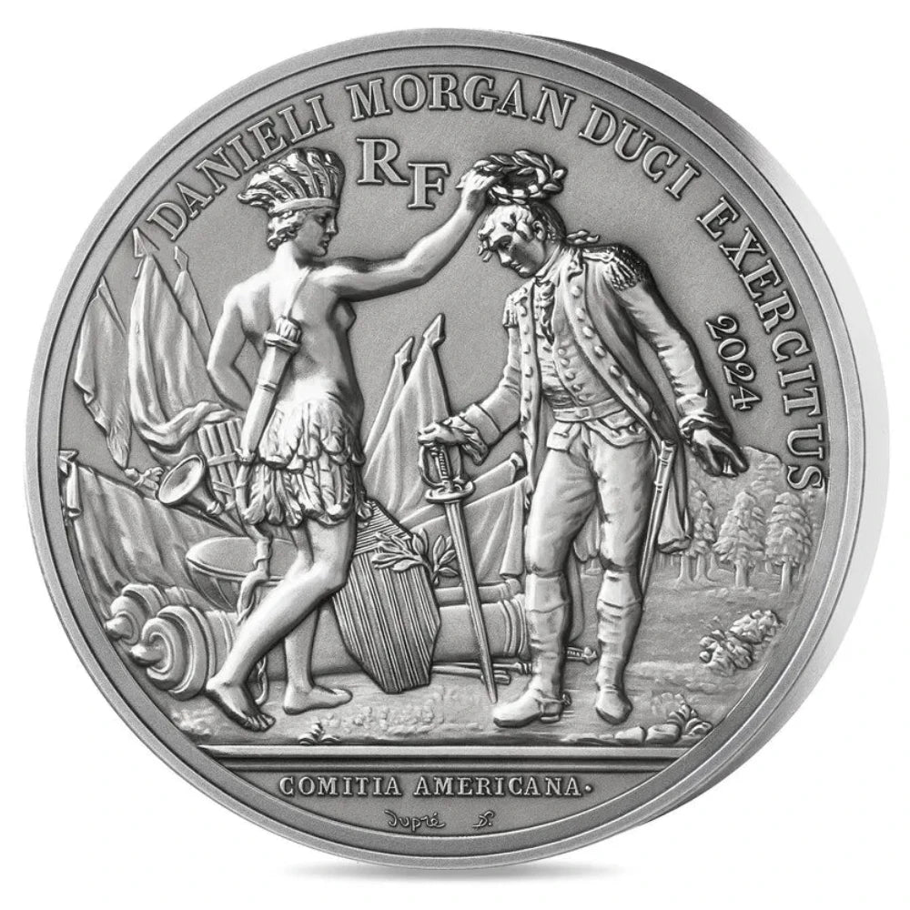 Monnaie de Paris 25 Euros 2024 BE Finition ancienne Bataille de Cowpens Argent 2 Oz Dans son coffret