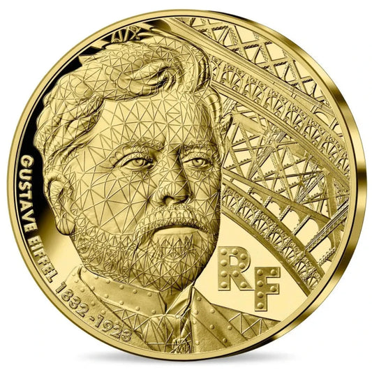 Monnaie de Paris 5 Euros Or 2023 BE Gustave Eiffel 100 Ans de sa disparition 0,5 gr Dans son coffret