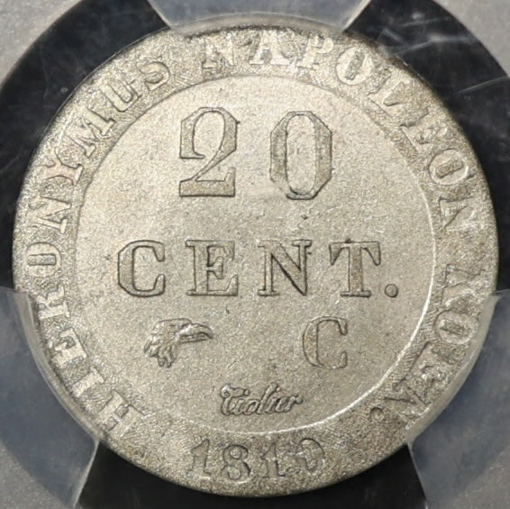 Westphalia / Allemagne 20 Centimes 1810 C Billon PCGS Genuine