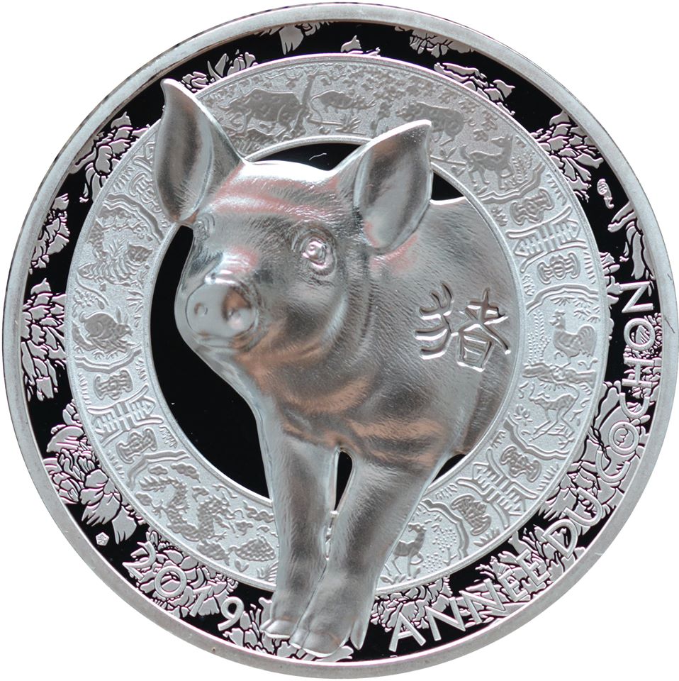 Monnaie de Paris 20 Euros 2019 BE Calendrier chinois année du Cochon Argent 1oz Dans son coffret