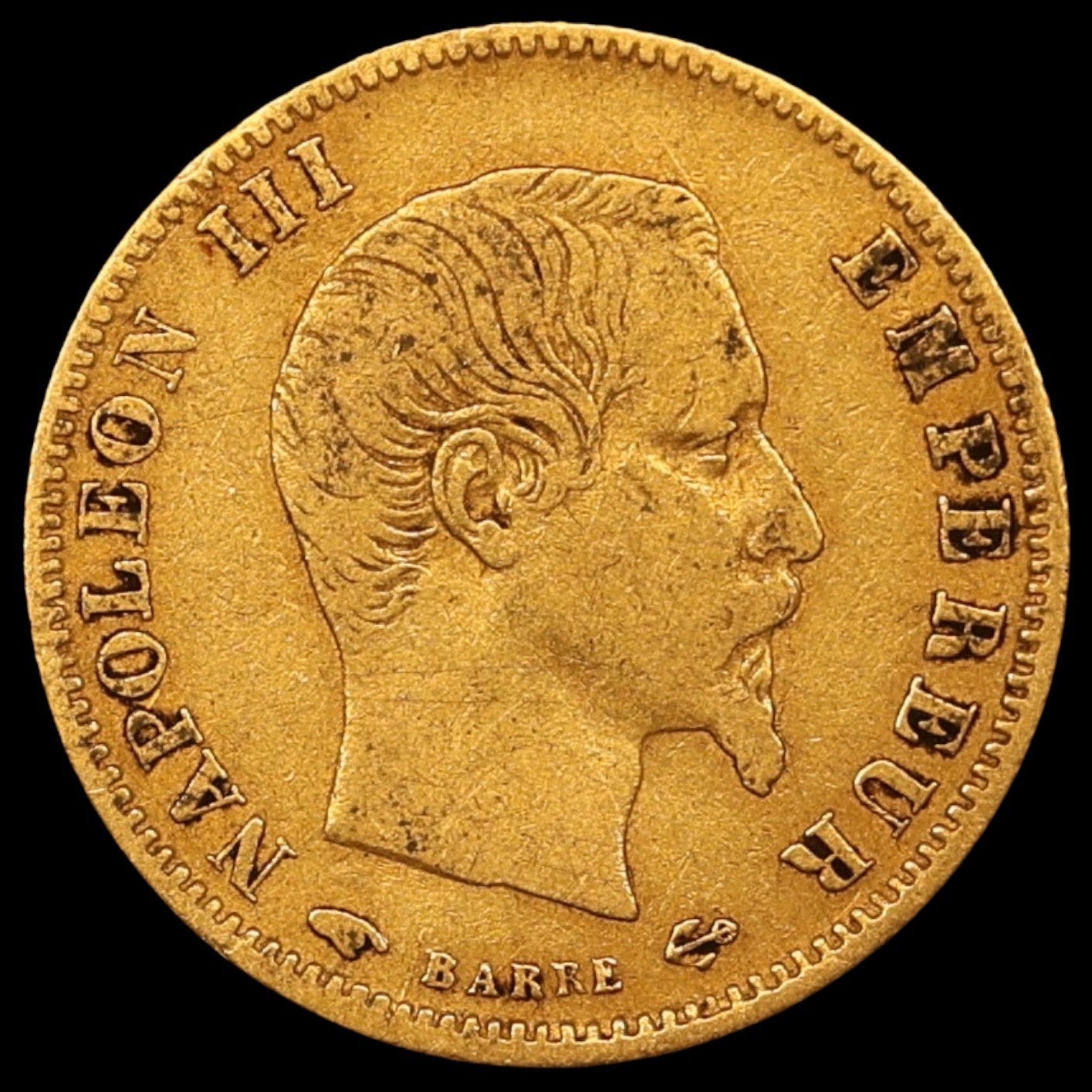 Napoléon III (1852-1870) 5 francs tête nue 1856 A Paris Or 1.59 gr