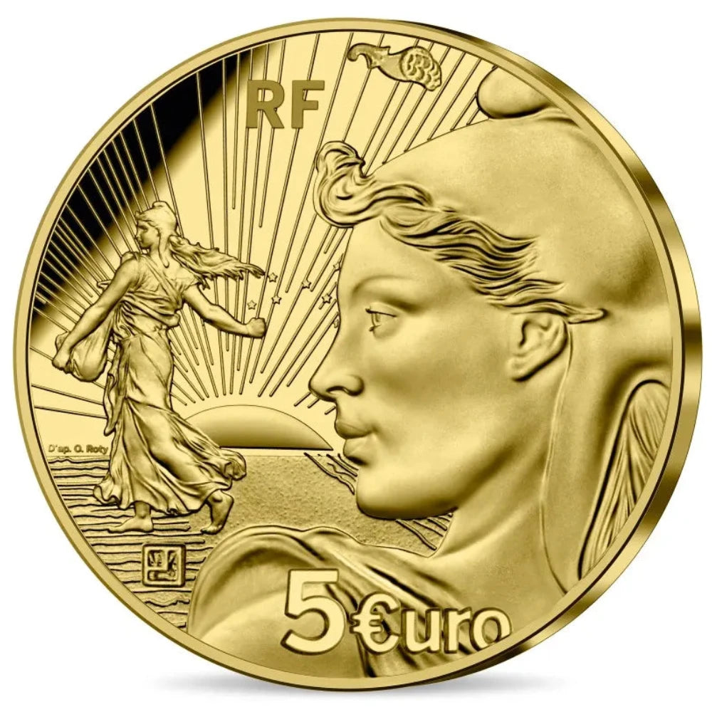 Monnaie de Paris 5 Euros Or 2022 BE 20 Ans de l'Euro 0,5 gr Dans son coffret