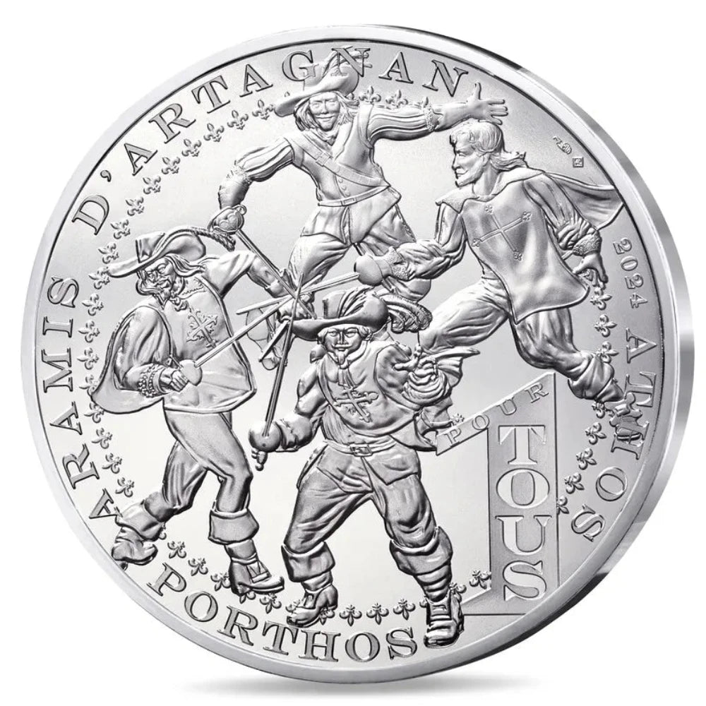 Monnaie de Paris 100 Euros 2024 Les trois Mousquetaires Alexandre Dumas Argent Dans son écrin
