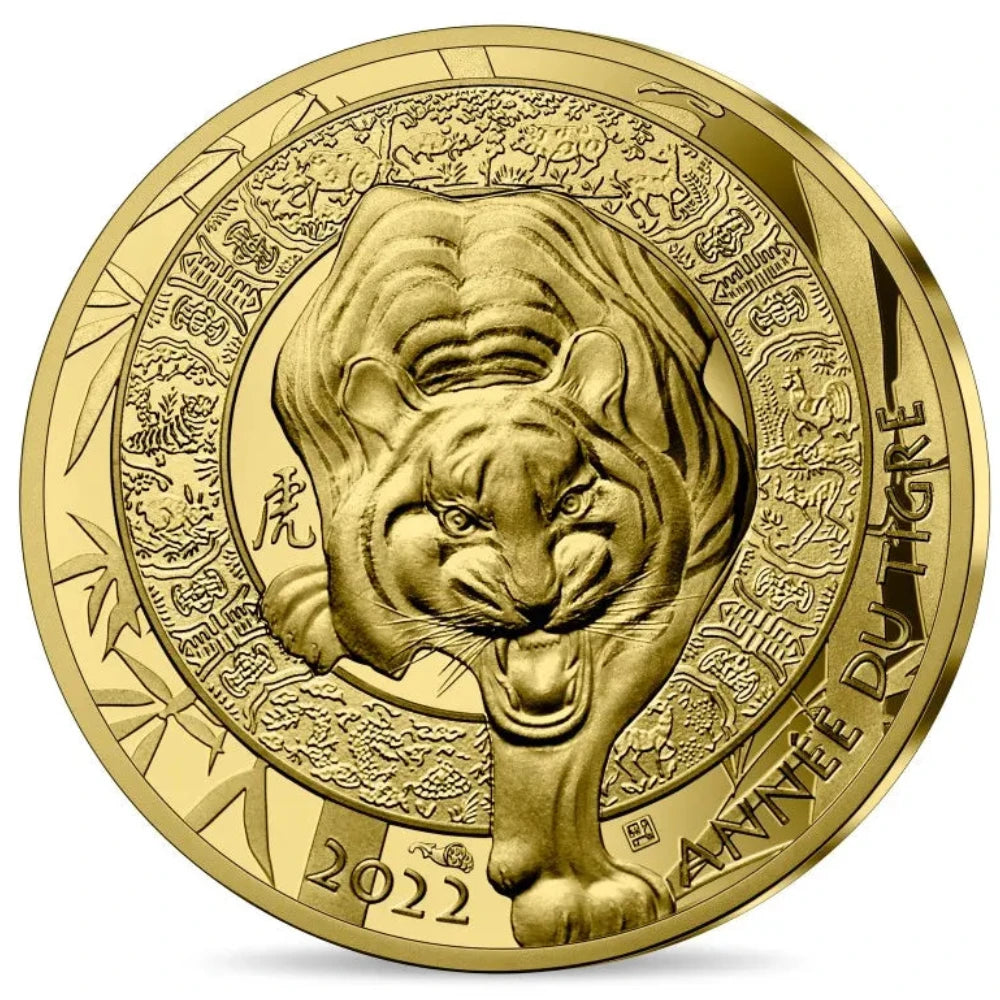 Monnaie de Paris 5 Euros Or 2022 BE Année du Tigre 0,5 gr Dans son coffret