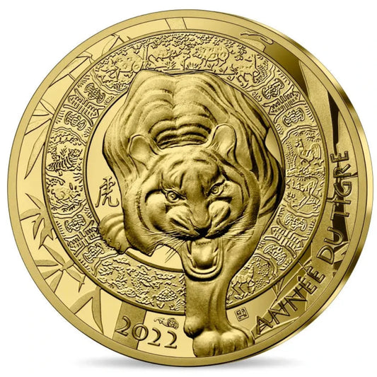 Monnaie de Paris 5 Euros Or 2022 BE Année du Tigre 0,5 gr Dans son coffret