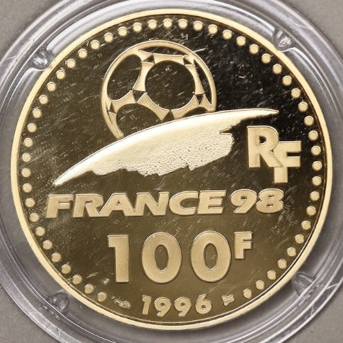 Monnaie de Paris 100 Francs 1996 Coupe du monde de Football 1998 Or Dans son coffret
