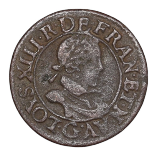 Louis XIII (1610-1643) Double Tournois 1620 G Poitiers 2.59 gr