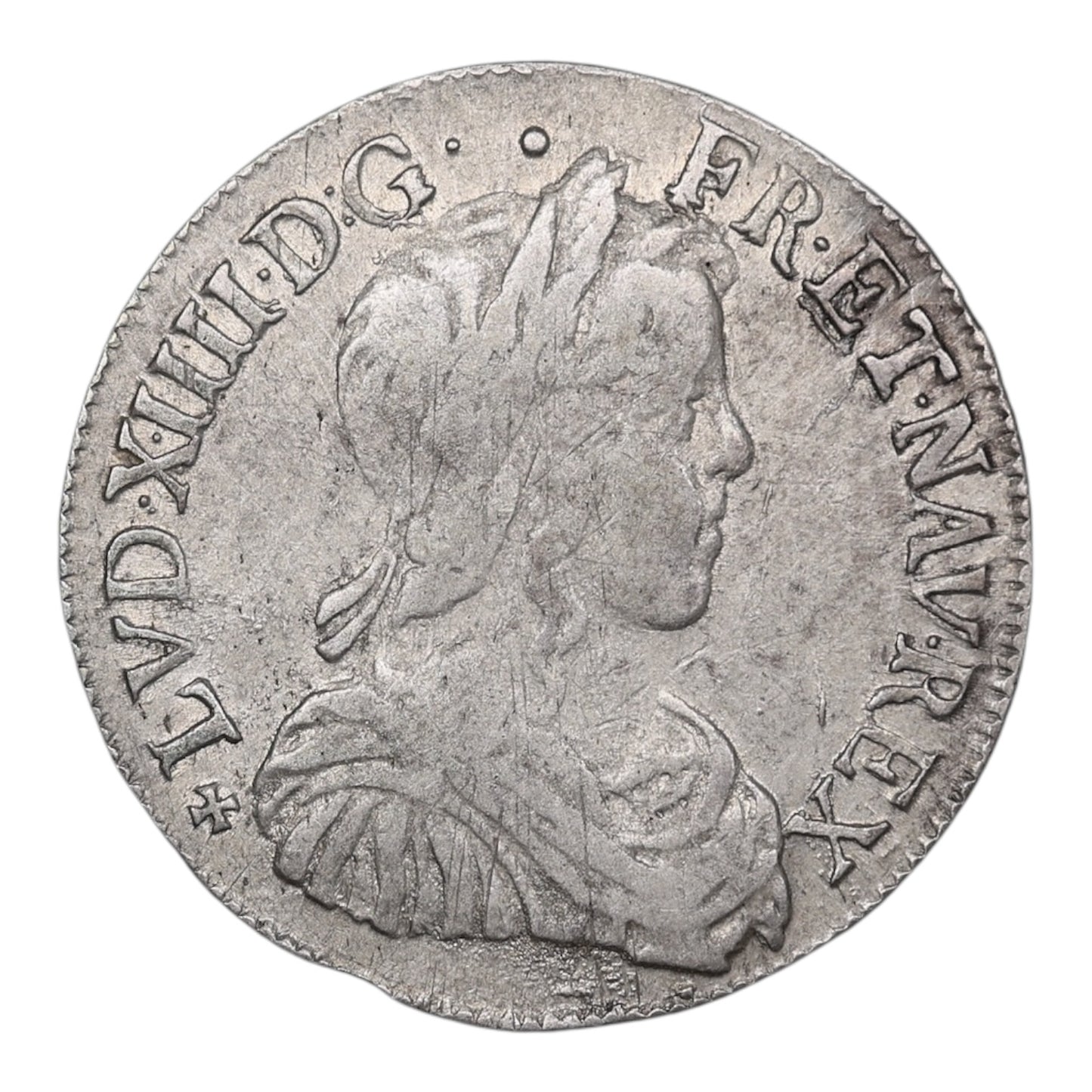 Louis XIV (1643-1715) half shield 1653 t nantes 13.51 gr