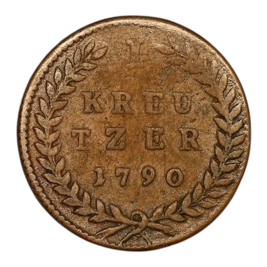 Austria - bishopric of Salzburg - 1 Kreutzer 1790 Hieronymus von colloredo - 5.17 gr