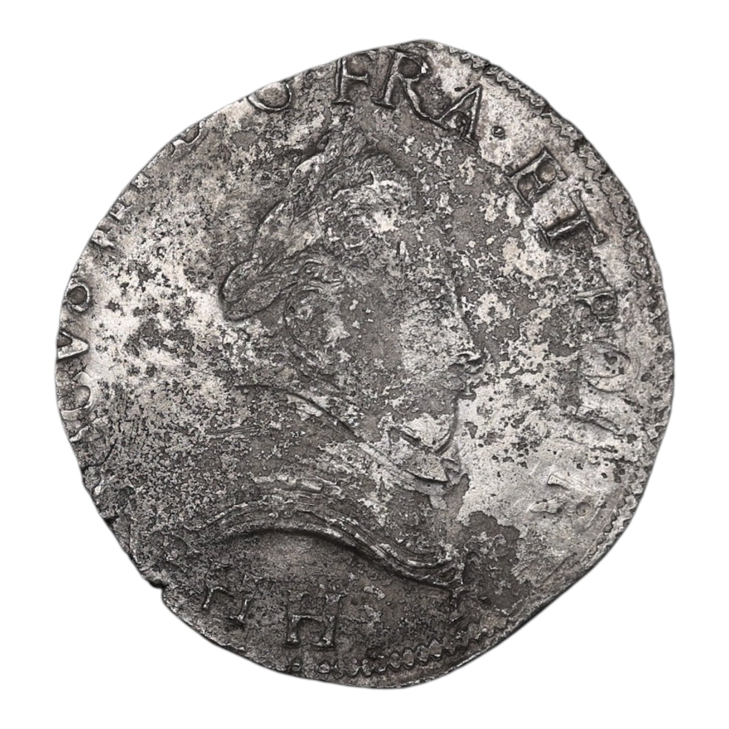 Enrique III (1574-1589) Teston 4º tipo 1576 La Rochelle. Dinero. 9,18g