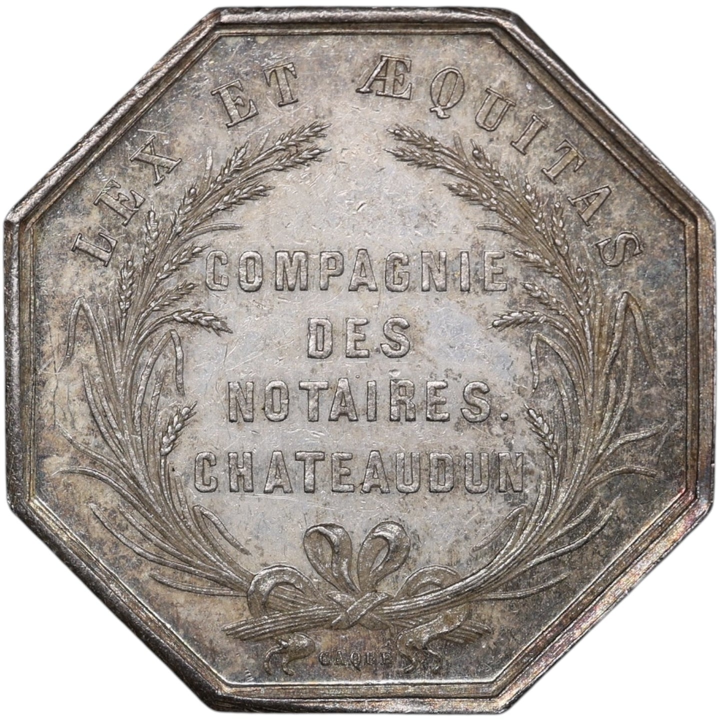 Ficha Compañía de Notarios Chateaudun Napoleón III Plata 12,44 gr 31 mm