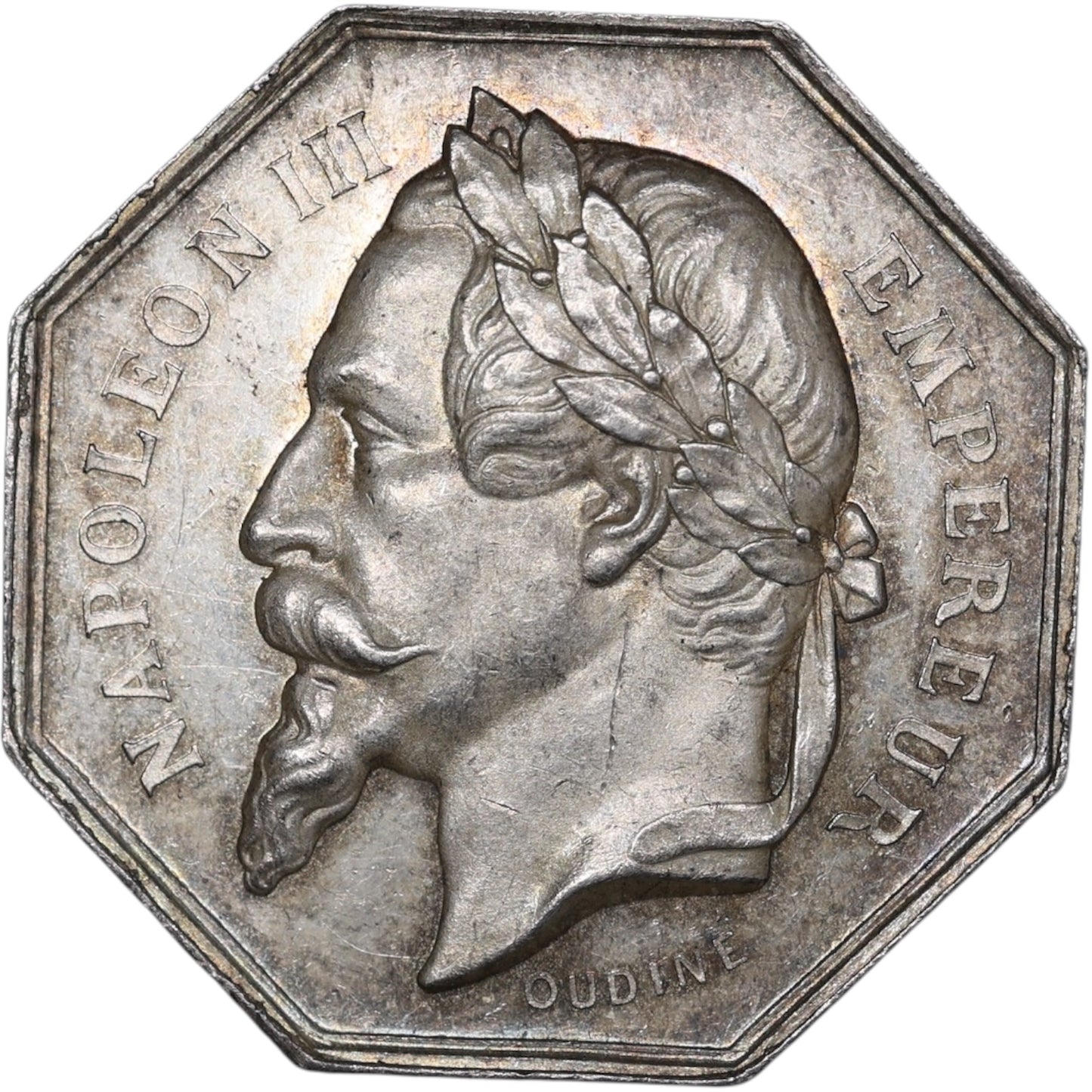 Ficha Compagnie des Notaires de Chateaudun Napoleón III Plata 12,13 gr 30,5 mm