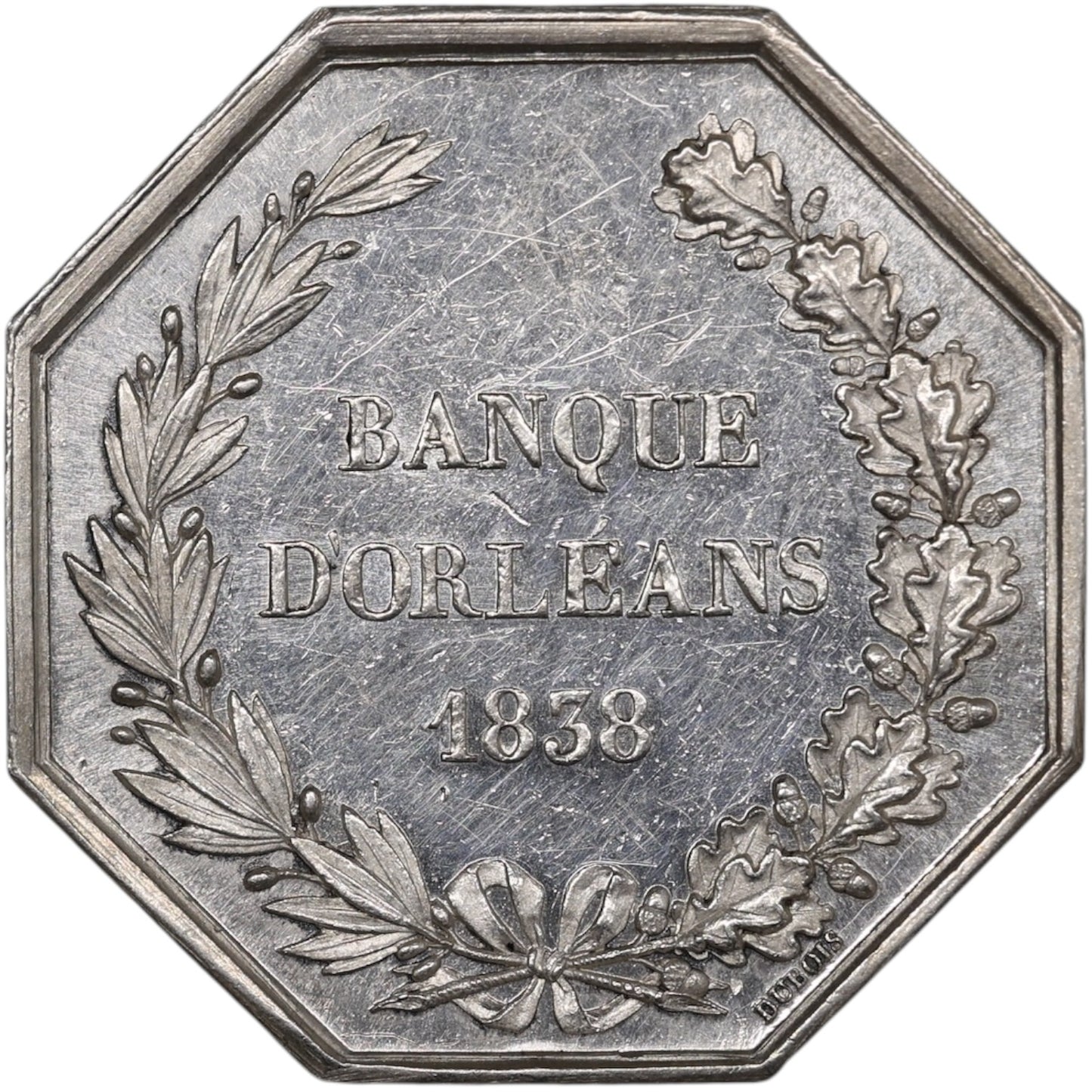 Token Banco de Orleans 1838 Luis Felipe Plata 12,6 gr
