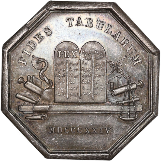 Jeton Notaires Clermont - Oise 1824 Argent 14.79 gr 30 mm