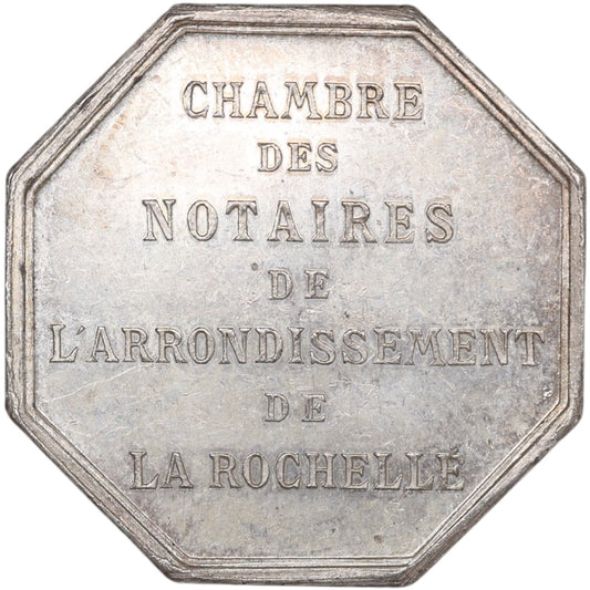 Jeton Notaires de l'arrondissement de La Rochelle (Charente Maritime) Argent 13.66 gr 30.5 mm