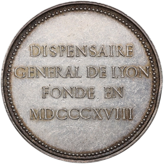 Jeton Dispensaire général de Lyon fondé en 1818 Argent 16.07 gr 33 mm