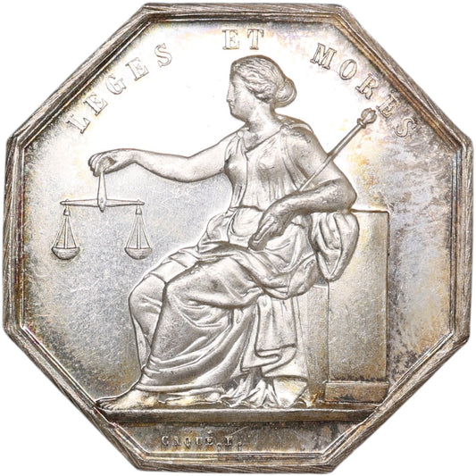 Jeton de Notaires de l'arrondissement de Chinon (Indre et Loire) Argent 12.99 gr 32 mm