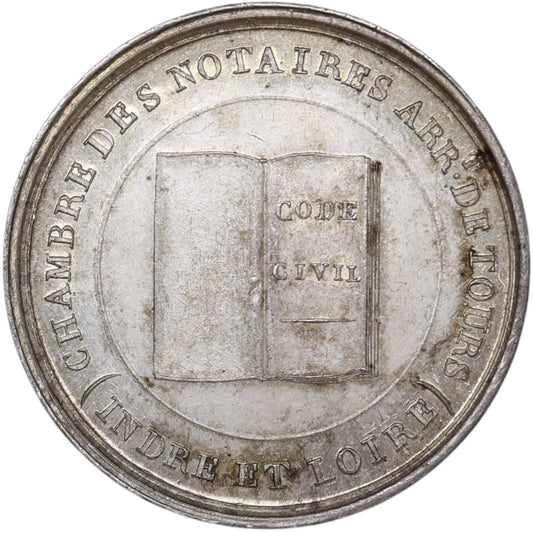 Jeton Notaires de l'arrondissement de Tours (Indre et Loire) Argent 8.90 gr 27.5 mm