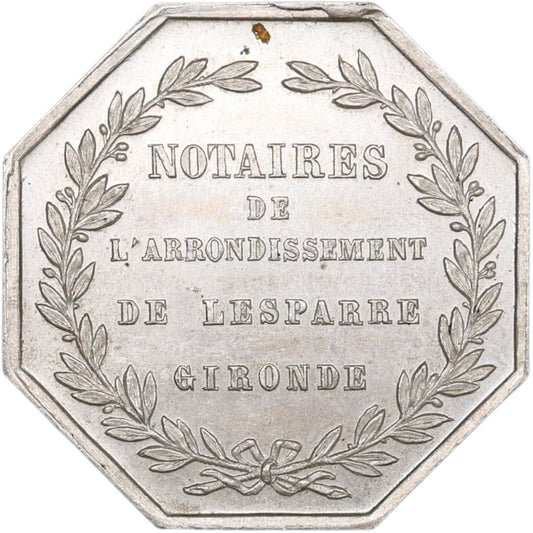 Ficha Notaria de Lesparre Gironda Plata 10,64 gr 25 mm