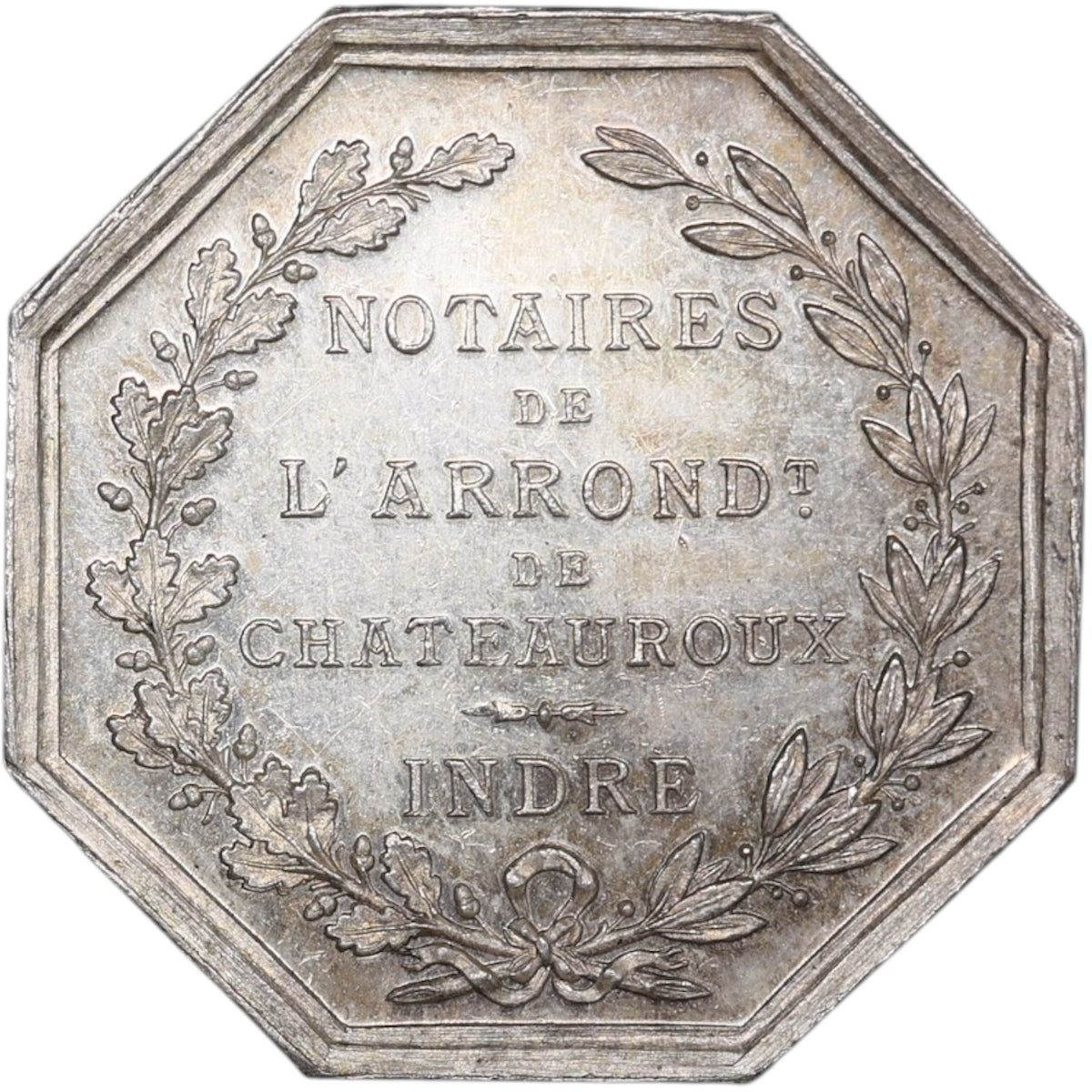 Chateauroux notaries token (Indre) silver 12.76 gr 28 mm
