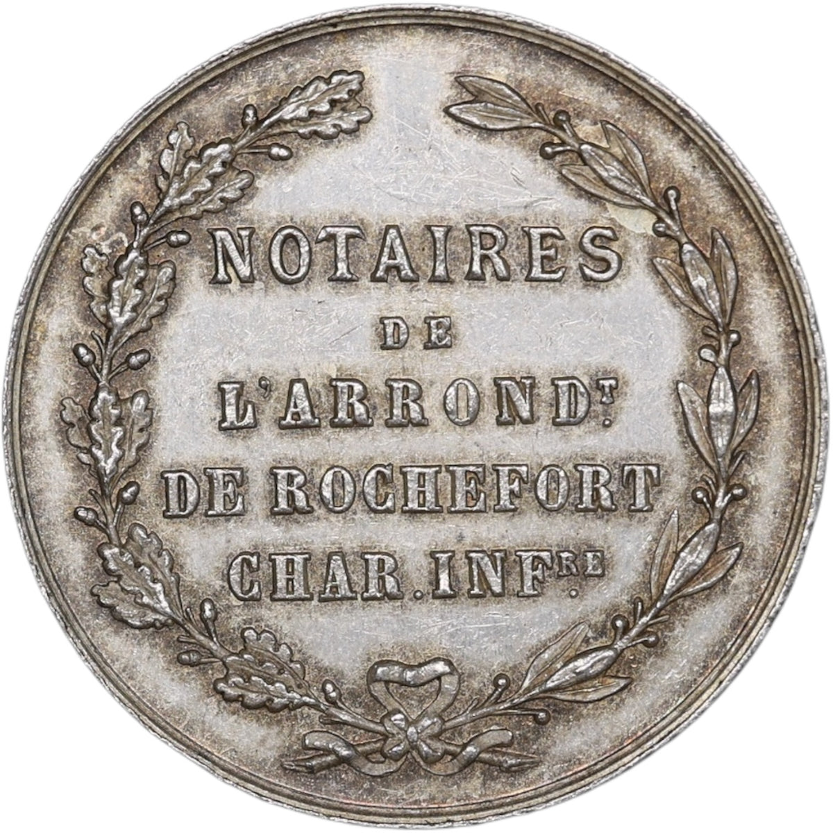 Jeton Notaires de Rochefort Charente Inférieure Argent 10.01 gr 28.5 mm