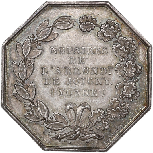 Ficha Notaria de Joigny (Yonne) Plata 13,53 gr 31 mm