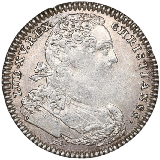 Ficha de Artillería e Ingeniería Luis XV plata 5,77 gr 28 mm