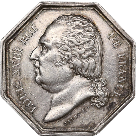 Ficha Compañía General de Seguros de París 1818 Plata 12,11 gr 30 mm