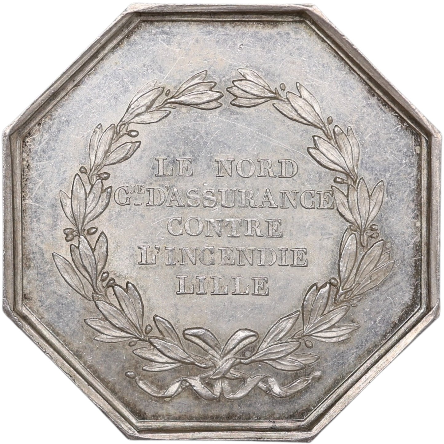 Jeton Le Nord Compagnie d'Assurance contre l'incendie Lille Argent 1849 18.51 gr 35 mm