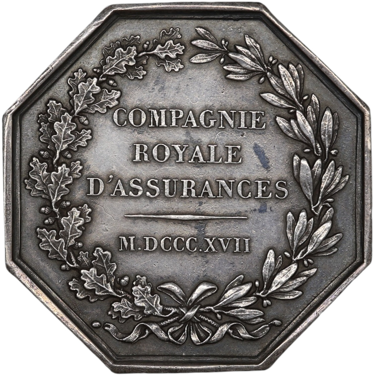 Ficha de la Royal Insurance Company 1817 Plata 19,45 gr 36,5 mm