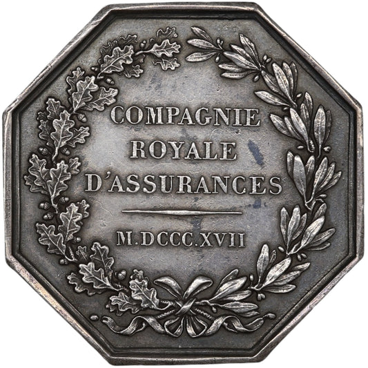 Ficha de la Royal Insurance Company 1817 Plata 19,45 gr 36,5 mm