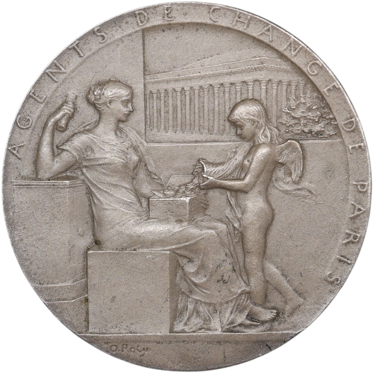 Ficha Corredores de Bolsa de París Bronce Plata 23,61 gr 36 mm