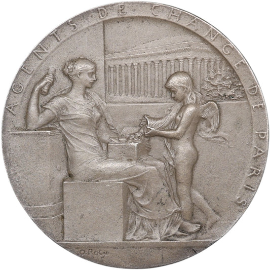 Ficha Corredores de Bolsa de París Bronce Plata 23,61 gr 36 mm