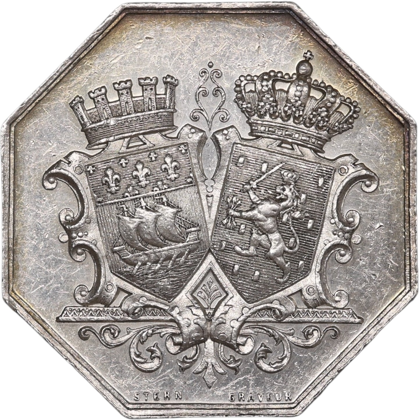 Token Banco de París y Países Bajos Plata 21,83 gr 36 mm