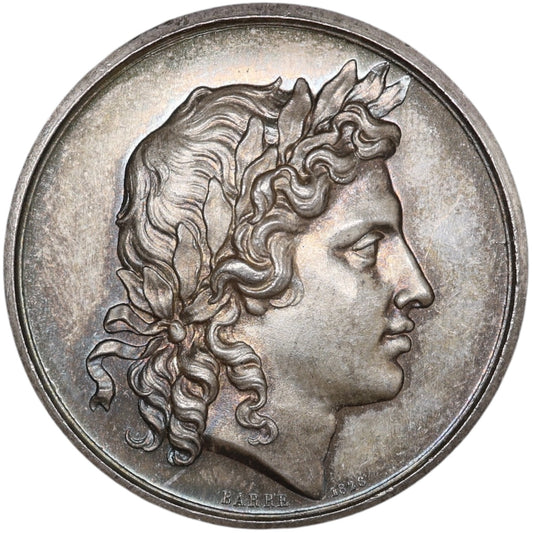 Ficha Ateneo o Academia de Ciencias, Bellas Letras y Artes de Lyon 1828 Plata 15,52 gr 33 mm