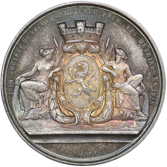 Token Assurances Sociedad de ayuda mutua para los trabajadores de la seda 1850 Lyon Plata 9,80 gr 28 mm